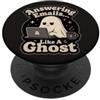 The Coffee & Ghost Club Rispondere alle e-mail Fantasma Umorismo Umorismo Lavoro remoto Laptop PopSockets PopGrip Adesivo