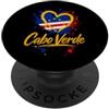 Cabo Verde Travel Hearts Co I Love Cabo Verde, Vacanze, Turista con bandiera Golden Heart PopSockets PopGrip Adesivo