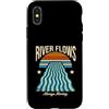 Sunset Retro Nature Adventure Custodia per iPhone X/XS Oceano Tramonto Fiume Scorre Sempre In Movimento Retrò
