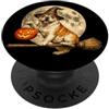 Halloween Cute Spooky Vintage Retro 1950 Bulldog inglese cane strega cappello Jack O Lantern Moon scopa PopSockets PopGrip Adesivo