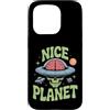 UFO Believer Custodia per iPhone 15 Pro Nice Planet - Teschio UFO alieno retrò