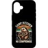 Hedgehog Camp Cooking Outdoor Kitchen Lo Custodia per iPhone 16 Cucinaio da campeggio Hedgehog, chef da campeggio senza compromessi