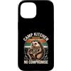 Hedgehog Camp Cooking Outdoor Kitchen Lo Custodia per iPhone 15 Cucinaio da campeggio Hedgehog, chef da campeggio senza compromessi