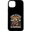 Hedgehog Camp Cooking Outdoor Kitchen Lo Custodia per iPhone 15 Plus Cucinaio da campeggio Hedgehog, chef da campeggio senza compromessi