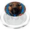 Oklahoma Territory Symbols Gifts & Tees Oklahoman Buffalo circondato da rose dell'Oklahoma PopSockets PopGrip per MagSafe