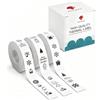 Phomemo D30 Etichette Adesive per l'Organizzazione e la Classificazione dei Documenti - Compatibili con le Stampanti Termiche D30, Q30S, Q30 e Q31, 14mm x 40mm, 3 rotoli, bianco