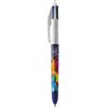 BIC - 1 penna a sfera ricaricabile 4 colori classici (nero, rosso, verde, blu) - punta media - collezione Hydro - corpo colore blu