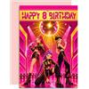 Olivia Samuel Biglietto di auguri per 8° compleanno K-Pop Girls Disco Design, Kpop colorato Popstar per 8° compleanno, 8° compleanno, figlia, nipote, sorella, compagno di scuola, grande formato A5 con busta rosa