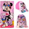 CERDÁ LIFE'S LITTLE MOMENTS Set Asciugamano, Cappellino e Zaino Minnie per Spiaggia e Piscina - Set Bambini Minnie con Cappello, Asciugamano e Bustino, Set Estate Bambino e Bambina Completo, Ideale per Vacanze ed Escursioni