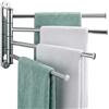 Relaxdays Portasciugamani da parete, 4 aste orientabili, HxLxP: 23 x 32,5 x 3 cm, acciaio inox, bagno, vari colori
