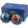 lachineuse - Set di Palline Qi Gong Luna Sole - Palline Cinesi Antistress in Smalto ⌀ 45 mm - Palline della Salute - Set Regalo Relax Zen - Articolo Feng Shui Cinese Giapponese Asiatico - Blu