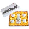 lachineuse - Servizio sake fiori di ciliegio bianco - con 4 ciotole e caraffa - bicchieri da sake giapponesi - confezione regalo da tavola asiatica - servizio sake porcellana Giappone - idea regalo -