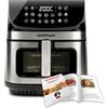 G3 Ferrari G10215W Friggitrice ad Aria Friggisano Star, 2200W, Capacità XXL 9 L, Doppia Resistenza; Display Digitale con 12 Programmi; Termeratura regolabile (80 °C-200°C), Ricettario