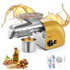 VEVOR Macchina Pressa Elettrica Spremitura dell'Olio, Estrattore Automatico 1250 W Frantoio per Olio 5 kg/h Pressatura a Caldo Freddo, Estrazione Semi Arachidi Sesamo Mandorle, Acciaio Inox, Giallo
