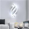 Dorlink Applique da Parete Interno con Telecomando, 3 Temperature di Colore e Dimmerabile, Applique Camera da Letto in Alluminio Bianco A Spirale da 22 W 1320 LM, Per Soggiorno, Camera Da Letto