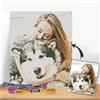 Haeua Punto croce personalizzato 11ct con motivo prestampato, XXXinch, tessuto stampato personalizzato con la tua foto (40x50cm)