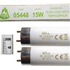 Bell Lighting Confezione da 2 tubi fluorescenti da 15 W, T8, 450 mm, 45,7 cm, bianco freddo, 4000 K, 05448