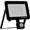 OSRAM Proiettore LED LUX moderno 30W, 2700lm, 4000K, faretto per esterni, sensore, IP65, alluminio nero, vetro satinato