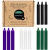 VELAS MARIANO Candele per rituali esoterici, confezione da 12 candele magiche artigianali, amore, denaro, pulizia, protezione, aprire sentieri, miele, candele colorate, 12 x 1,8 cm, candele di Mariano (protezione)