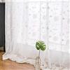 MIULEE Voile Tenda Finestra con Occhielli a Pannello Tende Trasparenti per Soggiorno e Camera da Letto 2 Pannelli 140 X 225 cm Flower