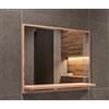 HAJDUK FURNITURE Specchio da Parete con Mensola da Bagno Sonoma A: 50 cm x L: 60cm - Specchio da Bagno con Ripiano, Specchio Trucco, Salotto, Corridoio