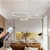 STARRYOL Lampada a sospensione moderna a LED, lampadario a sospensione a luce regolabile a 3 anelli Lampadario moderno a soffitto, dimmerabile 2700K - 6500K, con telecomando 78w