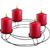 Spetebo Corona dell'Avvento in metallo nero per 4 candele - Ø 30 cm - Portacandele in design a griglia con 4 piatti di candela, decorazione natalizia, portacandele dell'Avvento, ghirlanda di Natale
