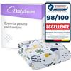 Dailydream Coperta ponderata per bambini 90 x 120 cm 3,2 kg | Motivo safari | 100% cotone con imbottitura in perline di vetro | Coperta pesante per dormire | Peso corporeo 35-55 kg