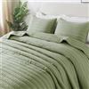 R.SHARE Copriletto Matrimoniale Estivo 300 × 270 cm, Verde Salvia Trapunta Matrimoniale Primaverile, 100% Microfibra Trapuntato, Coperta Divano Giorno Ultra Morbida, OEKO TEX(senza federa)