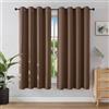 Joydeco Tende Oscuranti per Interni 2 Pezzi L 140 x A 175, Tende Termiche Isolanti con Occhielli per Soggiorno e Camera da Letto Moderne Blackout Curtains, Marrone