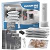 ZENO Vacuum Bag Set M1 9 Pcs 3x 40x50cm, 40x60cm, 50x60cm | Sacchi Sottovuoto da Viaggio per Valigia con Pompa Senza Fili, Sacchetti per Riutilizzabile, Aspirazione Fatica