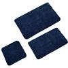 WohnDirect Tappeti Bagno Blu Scuro Set 3 - Tre tappetini da Bagno 45x45-50x80-60x100cm - Antiscivolo + Lavabile - tappeti Bagno 3 Pezzi