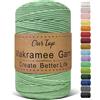 OurTop Corda Macramè, 3mm x 300m Filo Macrame Corda Macramè Filo Morbido Filato Macrame per appendere la parete, fai da te, artigianato, lavori a maglia, lavori decorativi(Verde Chiaro)