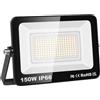 Willpower Faro LED Esterno 150W Faretti LED 3500K Bianco Caldo | Proiettore LED 15,000lm, Senza Spina, Impermeabilità IP66, Luce per Giardino Garage Cortile Officina Patio Piazza