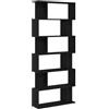 vidaXL Libreria Rovere Nero 80x24x190,5 cm in Legno Ingegnerizzato, Mobile Porta Libri, scaffale per Libri, Mobile portaoggetti, Porta Libri