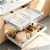 InstaPull 1pc Cassetti Estraibili Telescopici,Organizer in Metallo per Mobili, Regolabili Larghezza (30-52 cm) e Profondità (42cm) Regolabili,Organizer Estraibile per Mobili da Cucina