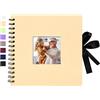 Vienrose Album Fotografico fai da te 20,5 x 20,5 cm Spirale Scrapbooking Album 20 fogli 40 Pagine Nere Scrapbook Personalizzabile Regali Nozze Natale San Valentino Regalo di Anniversario Compleanno