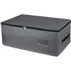 IHOMAGIC Sacchetto di Immagazzinaggio, Borsa di Stoccaggio Grande, Borsa Portaoggetti Pieghevole Tessuto Oxford con Manico, Borsa Organizzatore con Cerniera Lampo per Vestiti Coperte 49L Grigio Scuro