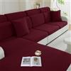 Ystyle Copriseduta Divano Elasticizzato, Copricuscini Divano Universale Lavabile, Soft Copridivano Cuscini Separati Antiscivolo (1 Posto*2, Bordeaux)