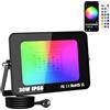 SKYWORLD Faretto LED RGB Esterno, 30W 3000LM Faretti Led RGB, Impermeabile Proiettore Faro, APP controllato Smart LED Floodlights Multicolore per Giardino, Cortile, Feste, Halloween