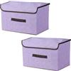 NCRGB Scatole Portaoggetti in Tessuto,Scatole Portaoggetti Scatole per Armadio con Coperchio Set,Pieghevole,Contenitore per Armadio,Vestiti,Armadi (36×23×24cm/2pack, Viola)