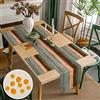Inhobbok Runner da Tavola Moderno E Tovagliette Lavabili Set di 4 Blu Verde Strisce Legno Decor Tovaglietta Runner Tavola Poliestere Impermeabile Tovaglia Runner Decorazione per Tavolo da Pranzo 40x140 45x32