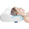 LAMB Cuscino Cervicale Per Dormire, Cuscino Memory Foam, Antirussamento e Traspirante, Federa Anallergica - Supporto Ergonomico con Altezza Regolabile e Onde Doppie-Dormi come una brezza