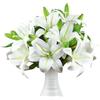 Ikosora 12 Pezzi Di Fiori Di Giglio Artificiale Bianco, Giglio Realistico A Stelo Lungo, Vero Tocco Di Giglio, Fiore Di Giglio Finto Per La Casa, Festa, Matrimonio, Giardino, Decorazione Artigianale Fai Da Te