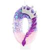 mciskin Kpop Candele di compleanno, viola rosa numero 0 candela per torta, decorazioni Birtdhay per ragazze, corona scintillante topper per torta con paillettes per forniture per feste a tema K pop