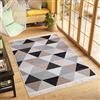 TAPISO Azteca Tappeto Cotone Salotto Double-Face Vintage con Nappe Intrecciate Pelo Corto Motivo Moderno Triangoli Lavabile Multicolore Cucina Sala Bagno Oeko-Tex 160 x 230 cm