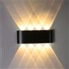 Jiehe Appliques da parete LED Interno/Esterno, 8W LED Lampada da Parete Bianco Caldo 3000K, Design Moderno in Alluminio IP65 Impermeabile per Soggiorno, Camera da Letto, Corridoio