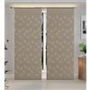 Home Tresor - Coppia Tende a Vetro per Interni Tendine Foglie Ricamate Finestra e Porta con Passante Superiore e Orlo Cucina Soggiorno Cinzia B1-2 Pannelli 60 x 240 cm. Tortora