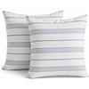 TIN DREAMS FACTORY | Set di 2 Federe per Cuscino 45x45 cm Bianche con Righe Azzurre - Sfoderabili e Lavabili - Cuscini Moderni - Made in Spagna - Decorazione per Casa, Letto, Divano, Poltrona