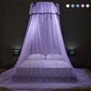 Tyuodna - Zanzariera a cupola grande, zanzariera per letto matrimoniale, letto singolo, zanzariera con gancio adesivo, tenda per letto da viaggio e casa (viola)